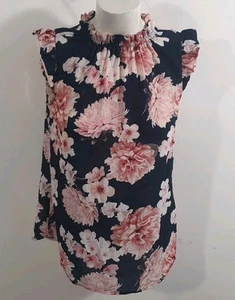 Portmans Blue Pink Floral Blouse Sz 8 - Picture 1 of 7