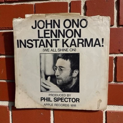 JOHN LENNON & YOKO ONO - Instant Karma 7” Vinyl Record Apple 1818 PHIL SPECTOR - Image 1 of 4