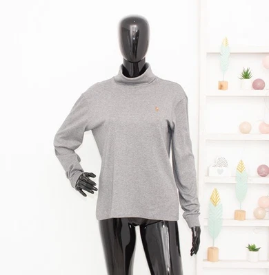 Polo Ralph Lauren top grigio girocollo maniche lunghe cotone girocollo blusa S - Immagine 1 di 4