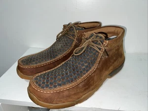 TWISTED X Men's Driving Oiled Saddle/Blue Moccasins SZ 13M (MDM0057) - Picture 1 of 14
