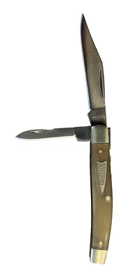 Cuchillo de Bolsillo Schrade 33SBH Suave Marrón Tostado Cuerno de Búfalo 2 Hojas Jack Excelente Foto 1 de 4