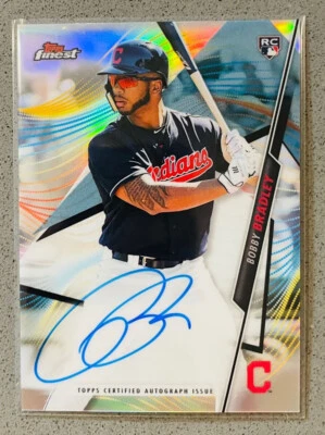 2020 Topps Finest Baseball MLB #FA-BBR Bobby Bradley Refractor Auto Rookie RC - Image 1 of 2