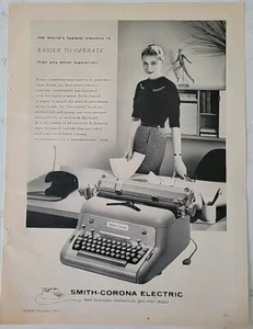 1956 Smith Corona elektrische Schreibmaschine leichter zu bedienen ist Sekretär Anzeige - Bild 1 von 1