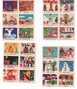 US WX254, 1975 Christmas Seals, Perf. 12 1/2, Four Blocks of 6 Vintage Unused - Picture 1 of 1