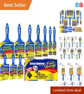 Versatile 10-Pack of Professional Paint Brushes: 1 to 4 Inch Sizes Included - Picture 1 of 11