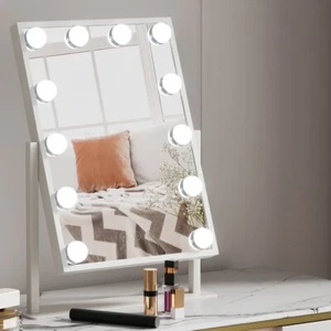 Embellir Makeup Mirror 30x41cm Hollywood Vanity with LED Light Rotation Tabletop - Picture 1 of 7