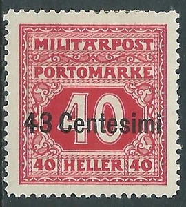 1918 OCCUPAZIONE AUSTRIACA ITALIA SEGNATASSE 43 CENT SU 40 H MH * - I34-4 - Imagen 1 de 1