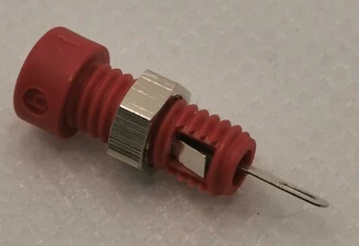 10 pcs 930-308-101 Hirschmann Test Socket 2mm Red Panel Mount 6A 60V - Image 1 of 2