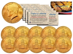 1776-1976 | 1 Medio Dólar Kennedy | Edición Bicentenario | 24 KG Chapado - Imagen 1 de 3