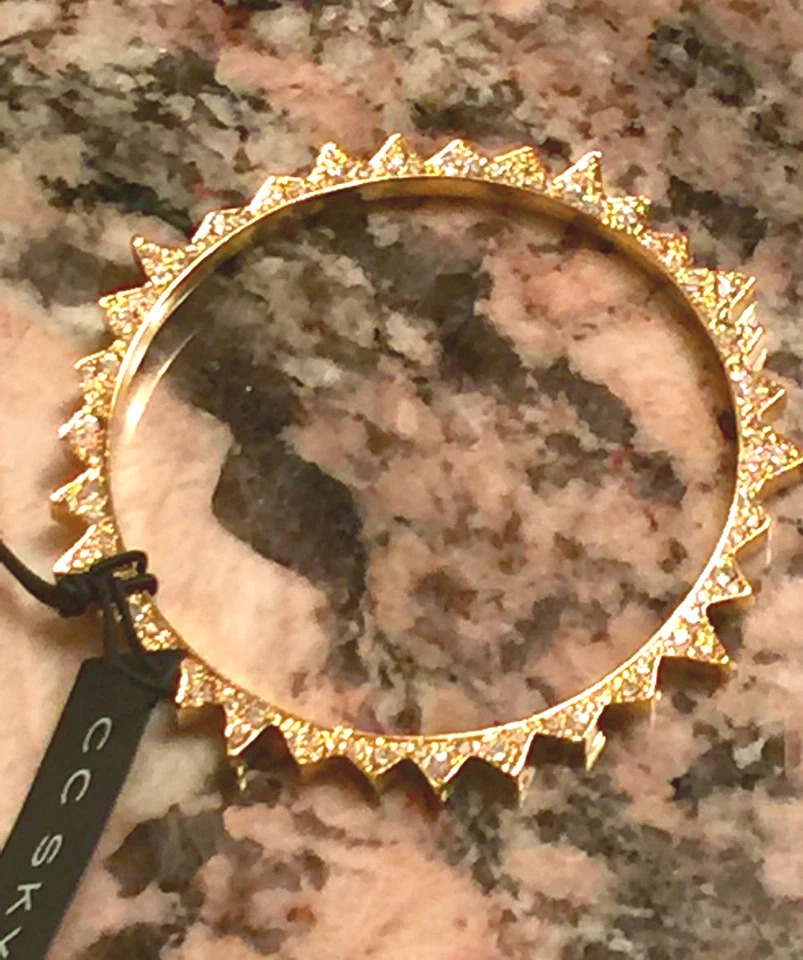 NUEVO CC Skye Auténtico STARBURST Oro Circonita cúbica Cristal Brazalete Elegante Edgy Rocker Foto 1 de 4