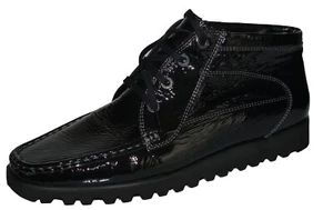 Sioux Ladies Colea Black Patent Leather Ankle Boots Slim Fit 8.5 SP £115 - Picture 1 of 5