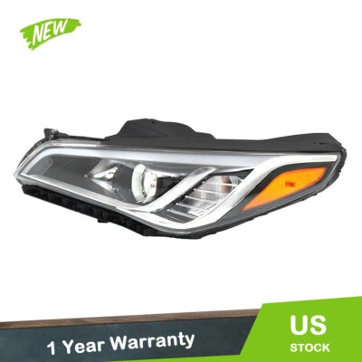 For 2015-2017 Hyundai Sonata Front Headlight Assembly LH/Driver Side Clear Lens - Image 1 of 4