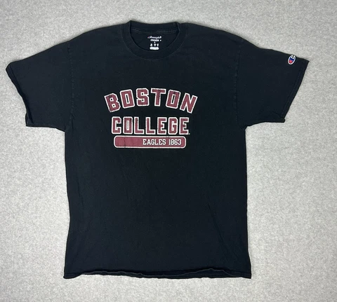 Champion Boston College Football Graphic T Shirt Embroidered Black Mens Size L Cover