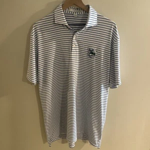 Polo golf uomo Holderness Bourne bianca a righe elasticizzata grande sartoriale vestibilità - Foto 1 di 10