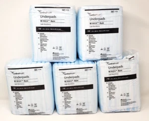 Lot of 5 Cardinal Health Underpads Wings Basic Light Absorbency 10ct 23 x 36 in. - Picture 1 of 7