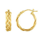 14K Gold Gelbes Finish Reifen Kostüm Ohrringe, Durchmesser 15mm