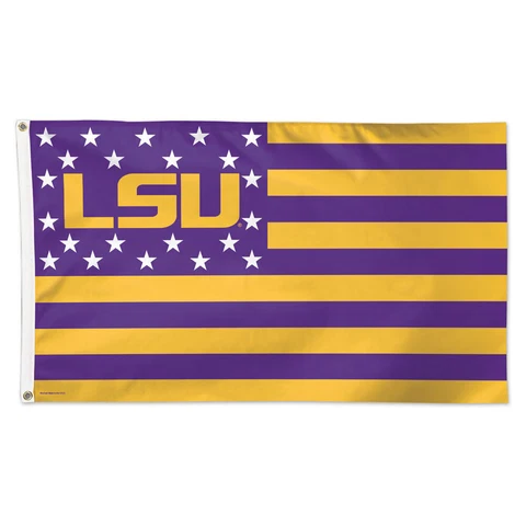 Louisiana State University Stars & Stripes NCAA Flag - Deluxe 3' X 5' LSU Tigers Cover
