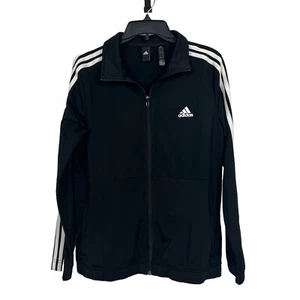 adidas Boy’s Athletic Full Zip Jacket Sz Large (16/18) Black & White Pockets - Picture 1 of 12