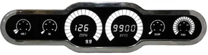 Universal 6 Gauge Analog Dash Panel White LED Bargraph Gauges With Chrome Bezel - Picture 1 of 8