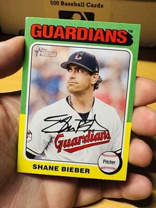 Shane Bieber Cleveland Guardians 2024 Topps Heritage Baseball Karte #108 - Bild 1 von 2