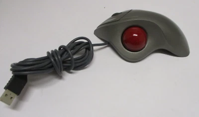 Logitech TrackMan Red Track Ball Mouse Optical T-BB18 804360-1000 USB - Image 1 of 4
