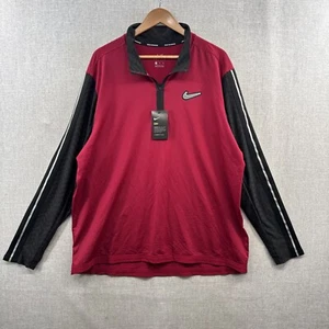 NEW Nike Wild Run Element Pullover Mens 2XL Red Waffle Thermal Tech Fleece Lined - Picture 1 of 19