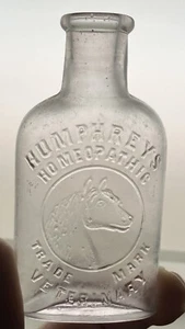 HORSE PICTURE MEDICINE BOTTLE, HUMPHREY'S HOMEOPATHIC VETERINARY - Picture 1 of 4