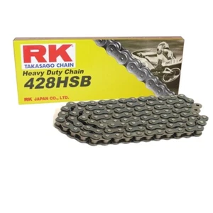 Motorrad Kette RK 428H mit 124 Rollen und Clipschloss offen - Picture 1 of 1