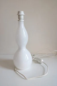 IKEA Anne Nilsson 17” Ljusas Salbo White Curvy Blown Glass Globe Table Lamp - Picture 1 of 5