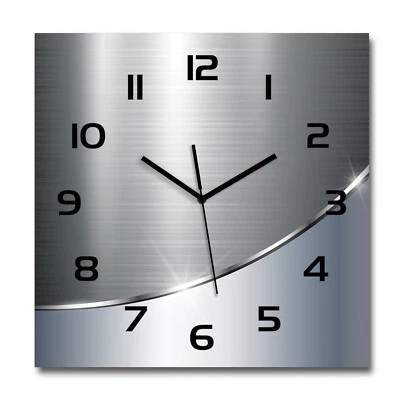 Tulup® Orologio Da Parete Vetro 60x60 cm - L'astrazione Di Metallo - Immagine 1 di 4