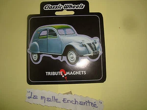 MAGNETS CLASSIC WHEELS CITROEN 2 CV AZL  11X7 CM - Picture 1 of 1