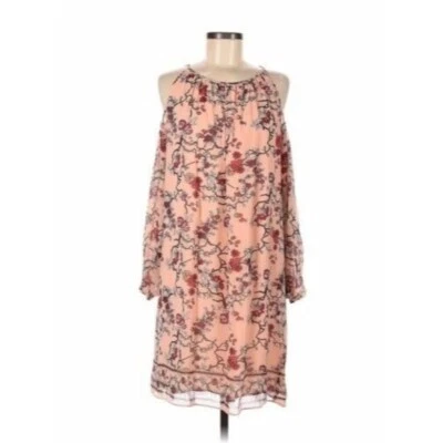 Womens dress floral cold shoulder flowy Stretch Sz M peachy Pink Max Edition EUC - Image 1 of 4