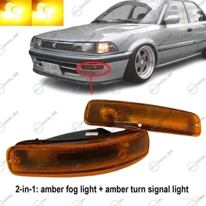 LED Amber Front Bumper Fog lamp + Indicato For TOYOTA COROLLA TWINCAM AE92 - Picture 1 of 6