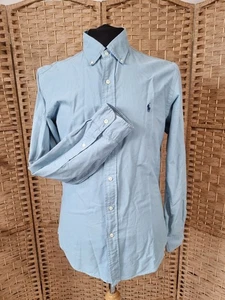 Ralph Lauren Men's Slim Fit Long Sleeve Shirt Size Medium M Light Blue Cotton - Picture 1 of 13