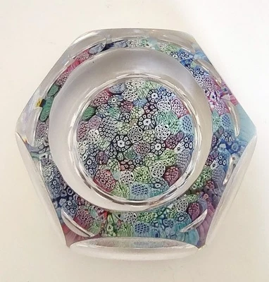 Vintage Whitefriars Art Glass Paperweight Faceted complex Millefiori Closepack - Image 1 of 4