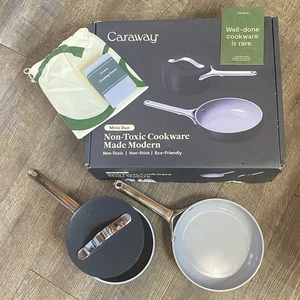 Caraway Mini Duo 8” Fry Pan + 1.75 Qt Sauce Pan w/Lid Non-Stick Ceramic Gray - Picture 1 of 24