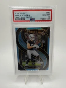 2024 Panini Select BROCK BOWERS RC Premier Level Blue Prizm /99 Raiders PSA 10 - Picture 1 of 2