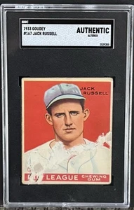 1933 Goudey #167 Jack Russell Rookie Card SGC Authentic - Picture 1 of 2