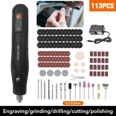 Multifunktionswerkzeug USB NEUE Mini Drehwerkzeug 113tlg zum Bohren Zubehör Set - Bild 1 von 4