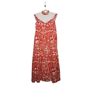 Maxi abito vintage Andrade Hawaii Aloha rosso anni 70 Honolulu spiaggia surf - Foto 1 di 16