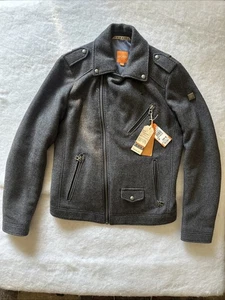 Hugo Boss Orange Moto Jacke Smart Wolle durchgehender Reißverschluss Größe 40R (Medium) Knopfleiste Neu mit Etikett - Bild 1 von 11