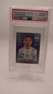 Messi Panini Sticker Qatar 2022 PSA 10 Blue Back - Foto 1 di 2