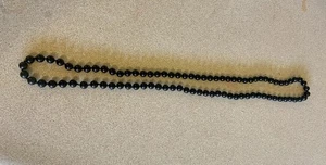 KLASSISCHE SCHWARZE ONYX-HALSKETTE ~ 30 ZOLL - Bild 1 von 3