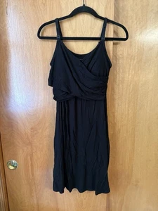 Motherhood Black Dress Maternity Nursing Size Small Spaghetti Strap - Picture 1 of 10