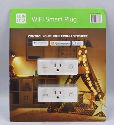 NEW Wemo Wi-Fi Smart Plug 2-pack Work w/Alexa Google Assistant Nest Sealed - Image 1 of 4