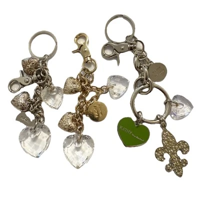 Lote De 3 Llaveros Kathy Van Zeeland Dije Para Mujer Y2k Plata Oro Bolso Corazón Foto 1 de 4