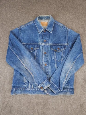 Chaqueta de Camionero Denim Sears Roebucks Genuina De Colección Etiqueta Talla 44 Azul Envejecido EE. UU. Foto 1 de 4