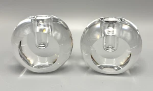 (2) Candelabros cónicos de cristal Orrefors Suecia firmados - Imagen 1 de 16