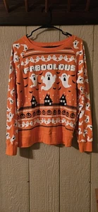 Halloween Sweatshirt Orange Faboolous Ghosts All Over XL 15/17 Junior Damen - Bild 1 von 4