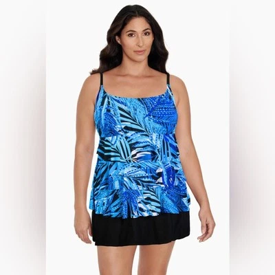 Vestido Largo Torso Tuffla Falda Traje de Baño Talla 20 Azul Selva Nuevo con Etiquetas Foto 1 de 4